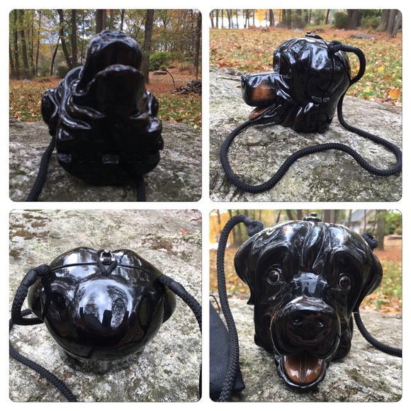 Timmy Woods  Rare HandCarved Rottweiler crossbody - Picture 2 of 4