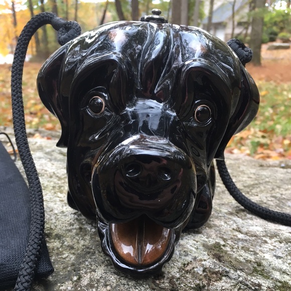 Timmy Woods  Rare HandCarved Rottweiler crossbody - Picture 4 of 4