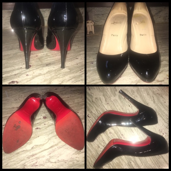 Christian Louboutin 8.5 Black Patent "Simple Pump" - Picture 4 of 4