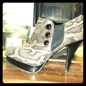 Snake skin booties