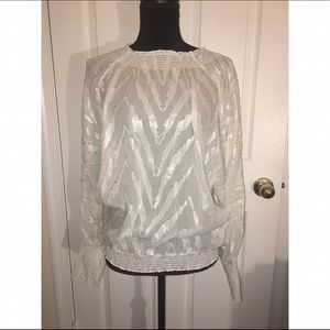 Bcbgmaxazria silver top size M