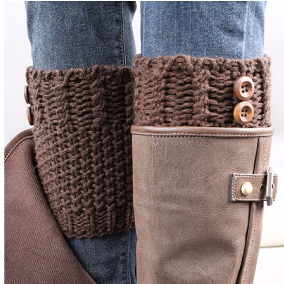 Accessories - Crochet Knitted Boot Cuffs • COFFEE