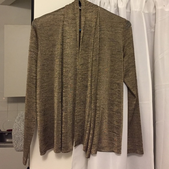 Metallic open front cardigan