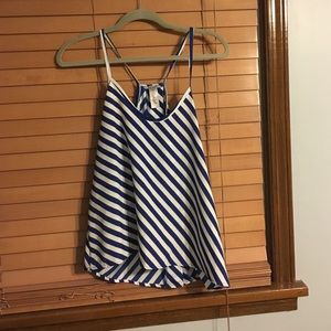 Blue and white tank top