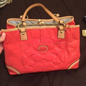 Neon pink, authentic coach bag