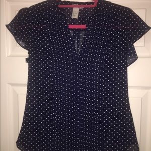 Flutter Sleeve Dot Blouse