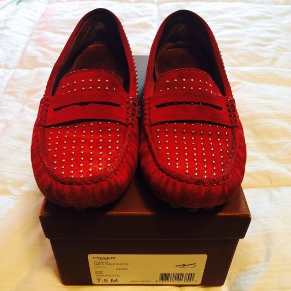 Coach nixie calf suede- red 7.5