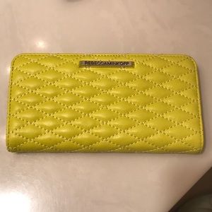 Rebecca Minkoff leather Sophie snap wallet - neon