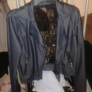 Forever 21 "jean" moto jacket