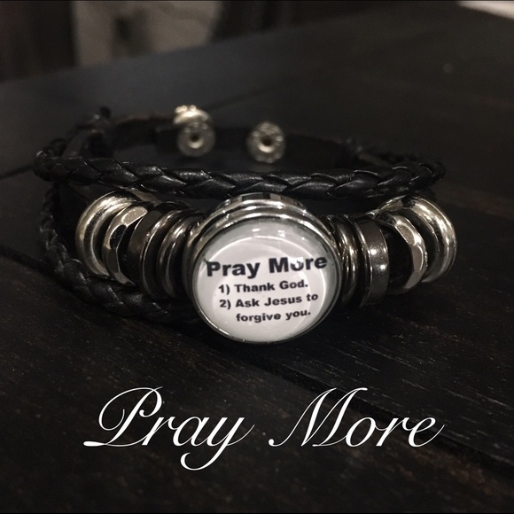 Pray More Christian Snap Bracelet