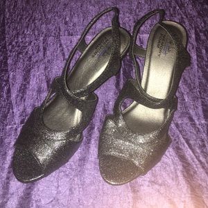 Charcoal Glitz Low Heels (NEVER WORN)