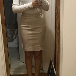 Beige Pencil Skirt