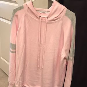 Athleta sweater, pink & grey