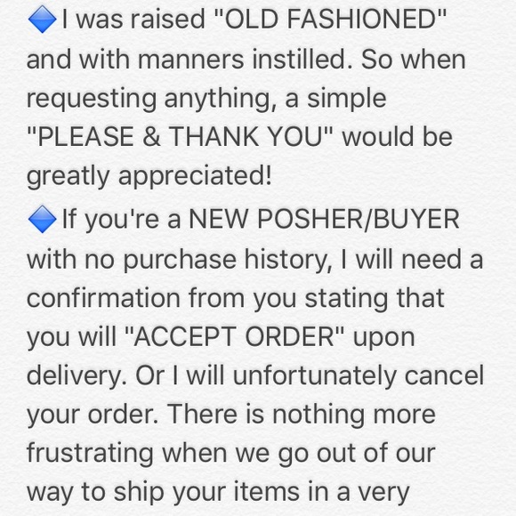 MY POSHMARK CLOSET ETIQUETTE/RULES - Picture 1 of 4