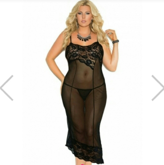 Plus Size Mesh Gown