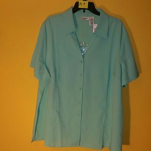 Blue plus sized women's blouse