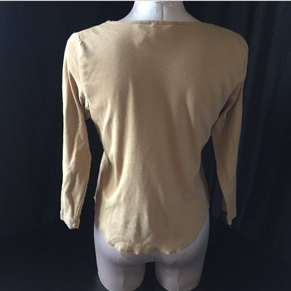 Tan 3/4 long sleeve blouse - Picture 2 of 3