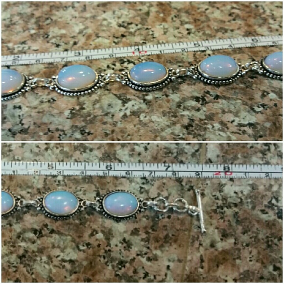 Genuine Milky Opal Bracelet 7.5" - Picture 3 of 3