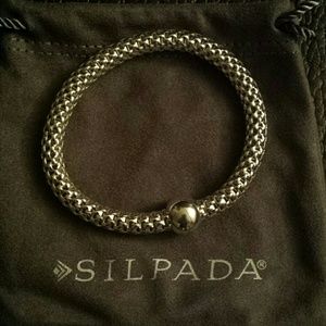 .925 Sterling Silver Chic Mesh Bracelet Stretch