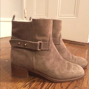 J. Crew suede shearling lined booties