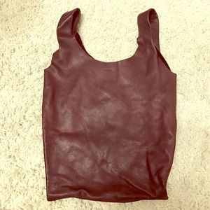 Baggu mini leather tote.