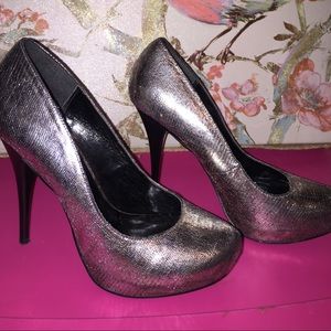 Silver high heels
