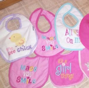 🐅Final price!!🐅Bundle of baby girl bibs