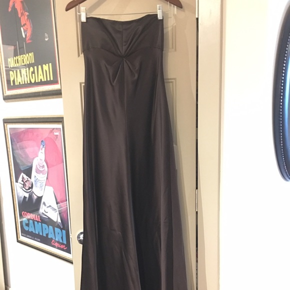 Laundry strapless evening gown in brown