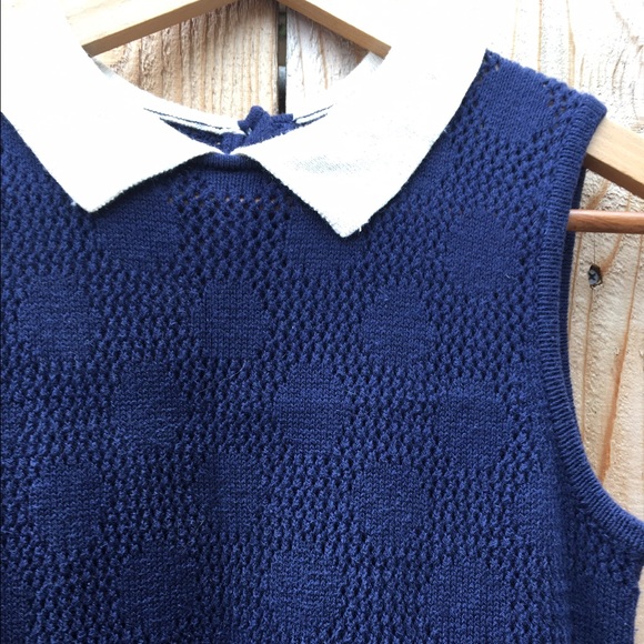 Mod Sweater Dress with Collar - Picture 2 of 4