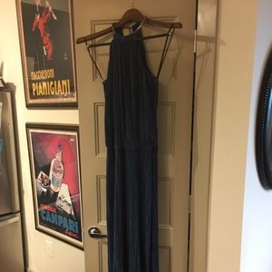 Navy blue formal evening gown by Laundry