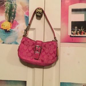 Coach hot pink signature purse
