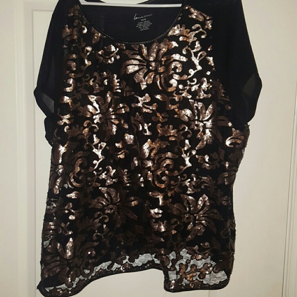 Plus Size Sequin Blouse