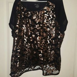 Plus Size Sequin Blouse