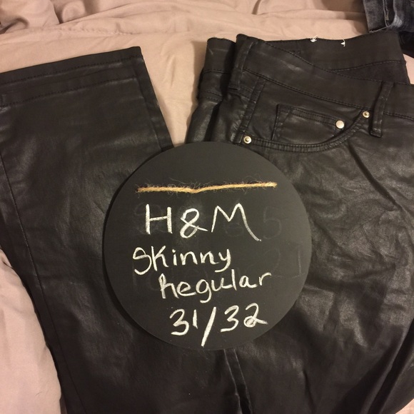 Faux leather jeans