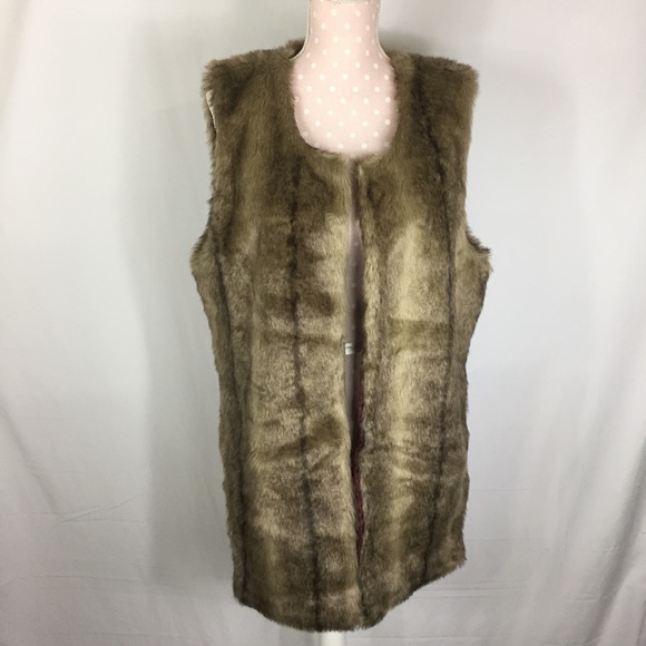 ruff hewn GREY Jackets & Blazers - ruff hewn Grey Long Faux Fur Vest