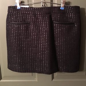 Black patterned mini skirt