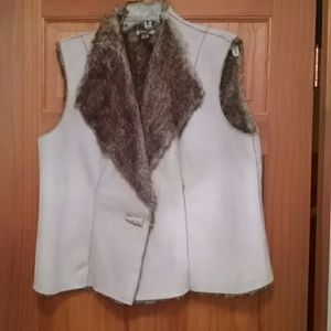 Faux fur and suede vest.