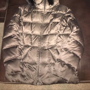 Calvin Klein feather coat