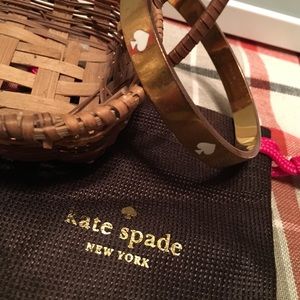 Kate spade white spade bangle goldtone