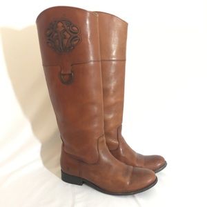 Frye Melissa Logo Boot - Cognac, Size 7.5 B