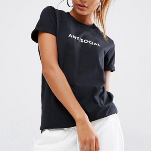 Adolescent Clothing T-Shirt With Antisocial Print
