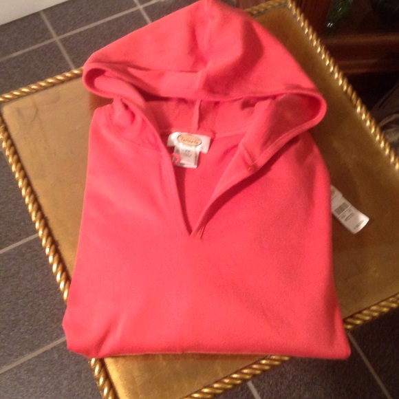 Talbots PM Coral Color Hooded Nightgown NWT - Picture 4 of 4