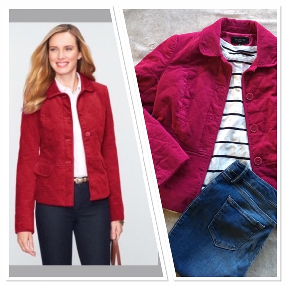 Talbots magenta quilted jacket