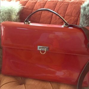 Patent red Beijo satchel purse plus shoulder bag