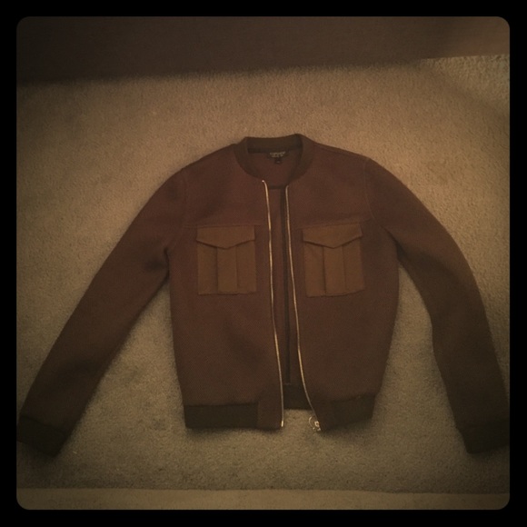 Khaki Perforated bomber jacket size 2