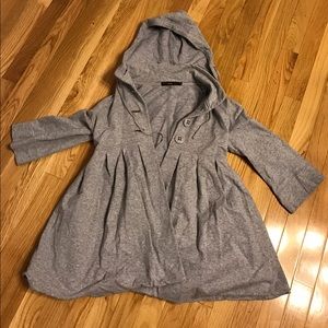 Hooded Hazel sweatshirt, 3/4 sleeve, grey, EUC!
