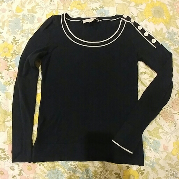 Loft Navy and White Sweater
