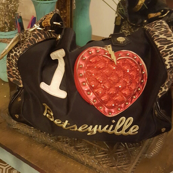 Betsey johnson leopard print large bag
