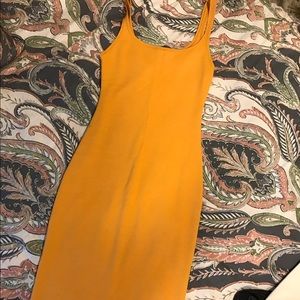 Yellow Zara fitted dress