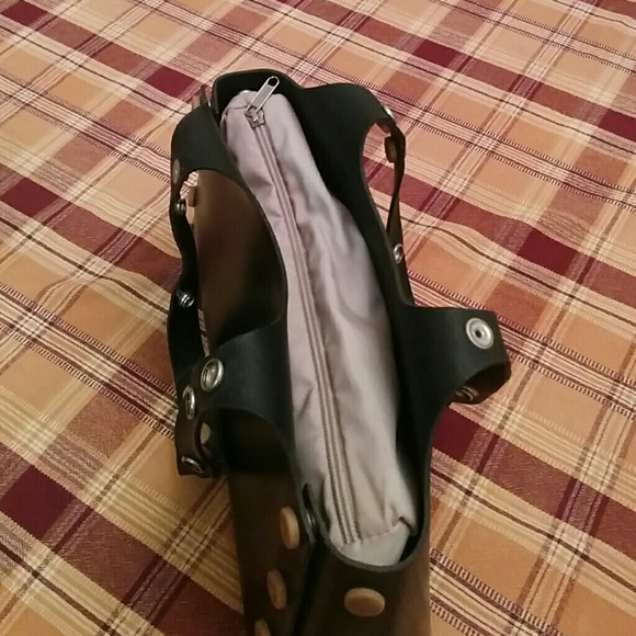 Vintage black leather shoulder bag - Picture 2 of 4